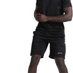 BUYJYA Men's Workout Clothes Athletic Shorts Shirt Set 3 Pack for Basketball Football Exercise Training Running Gym